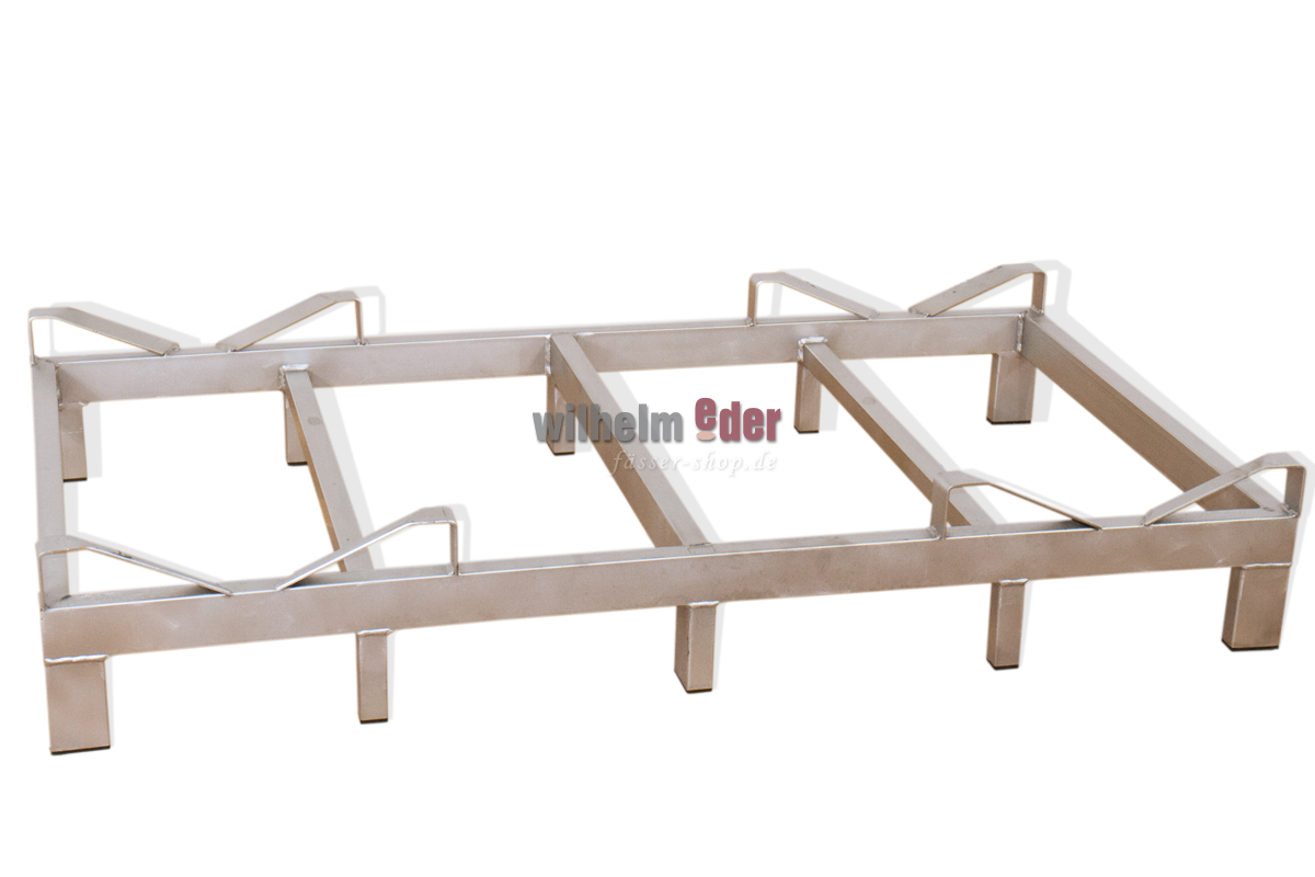 Edelstahlfasslager_boden_fuer_2_500l_faesser_1_1 Rack - stainless steel - double, bottom rack 500 l
