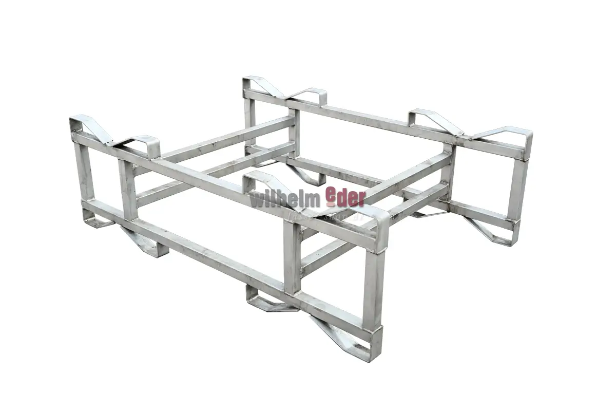 Used stainless steel combination rack for two 225/228 l barrels Used stainless steel combination rack for two 225/228 l barrels