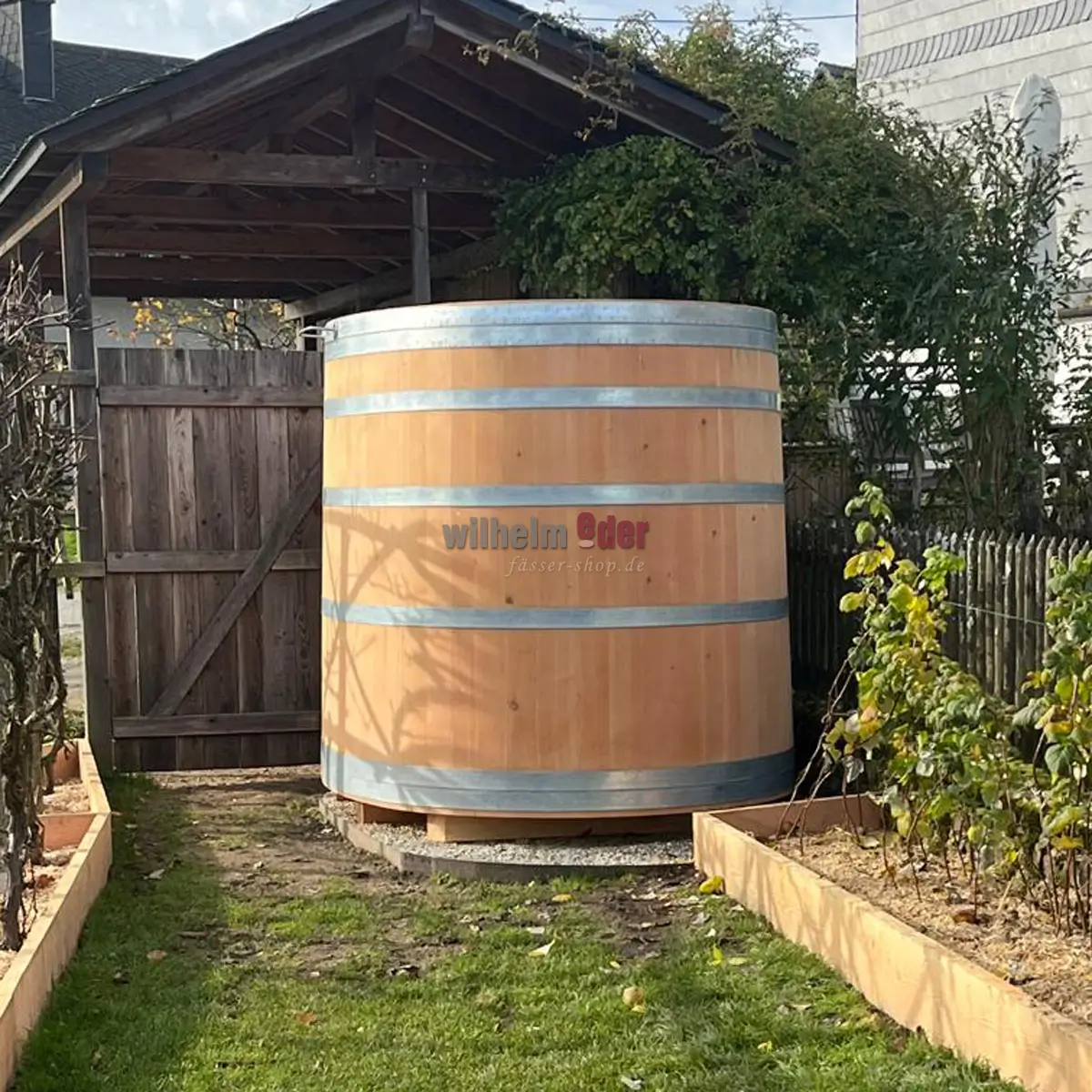 Douglas fir rain collector, approx. 8000 l - oval