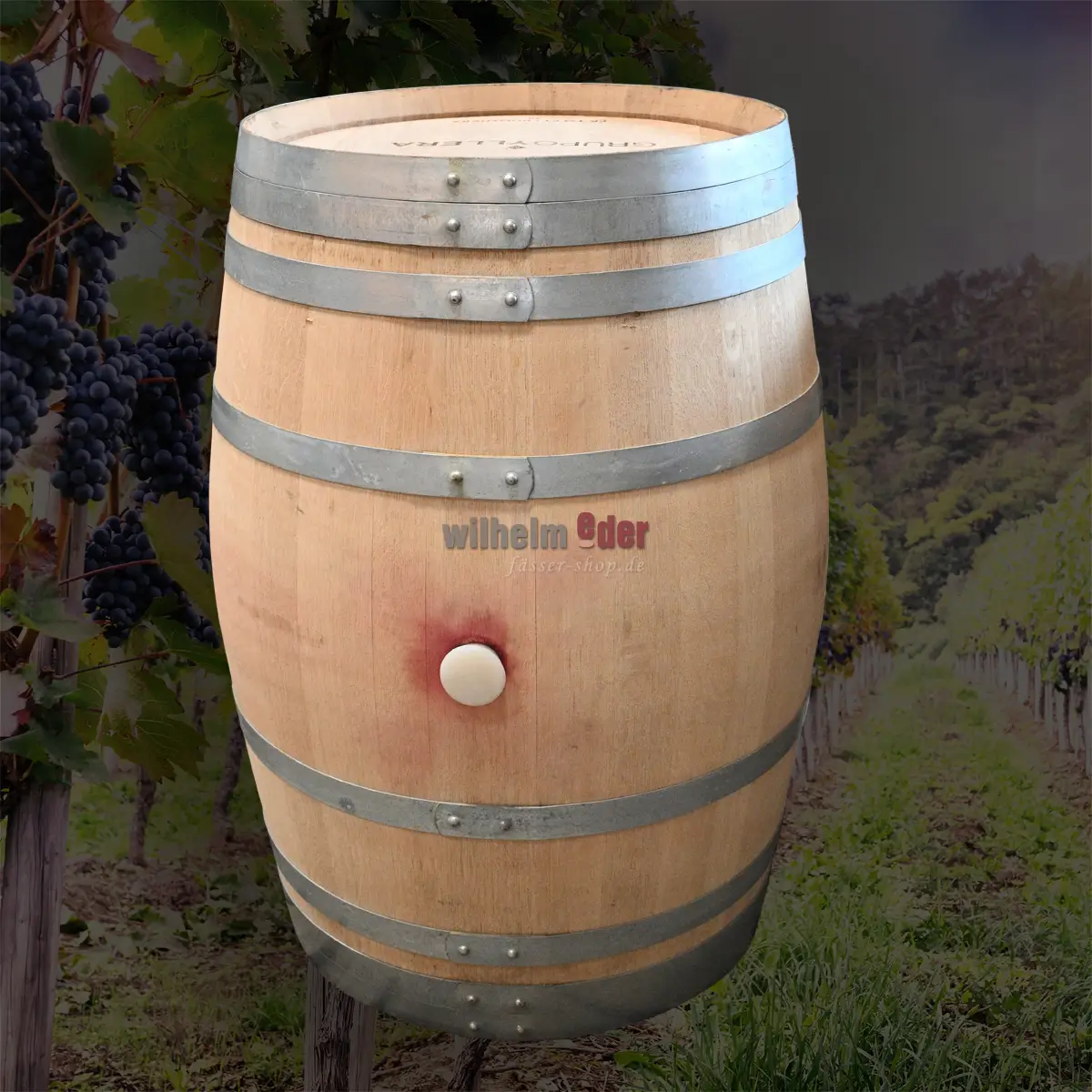Decoration barrel 225 l - exclusiv, hoops galvanized