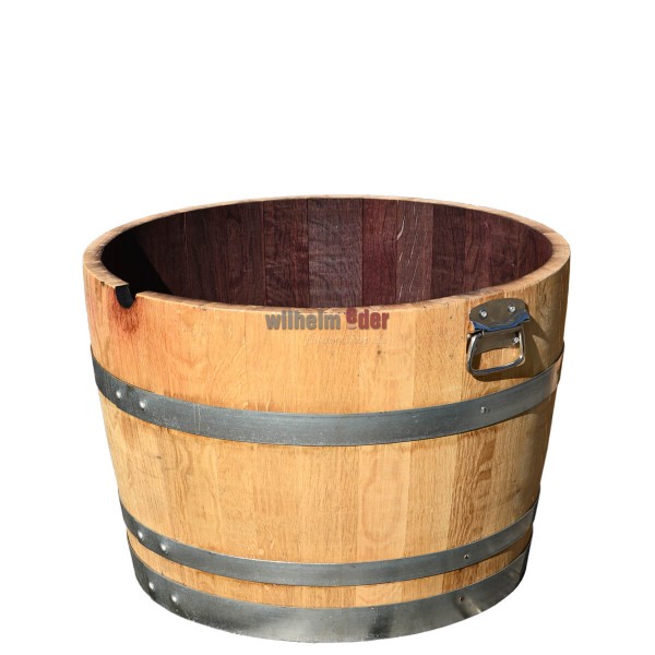 Flowerpot painted with handles - 1/2 barrique barrel