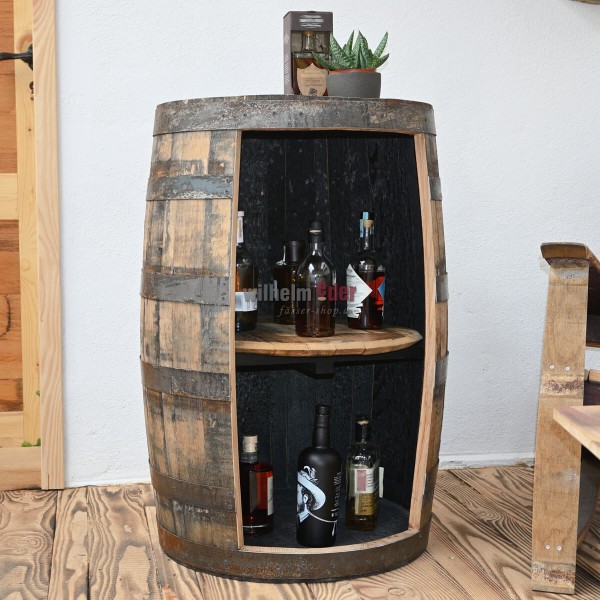 Shelf barrel made of a bourbon barrel 190 l nature